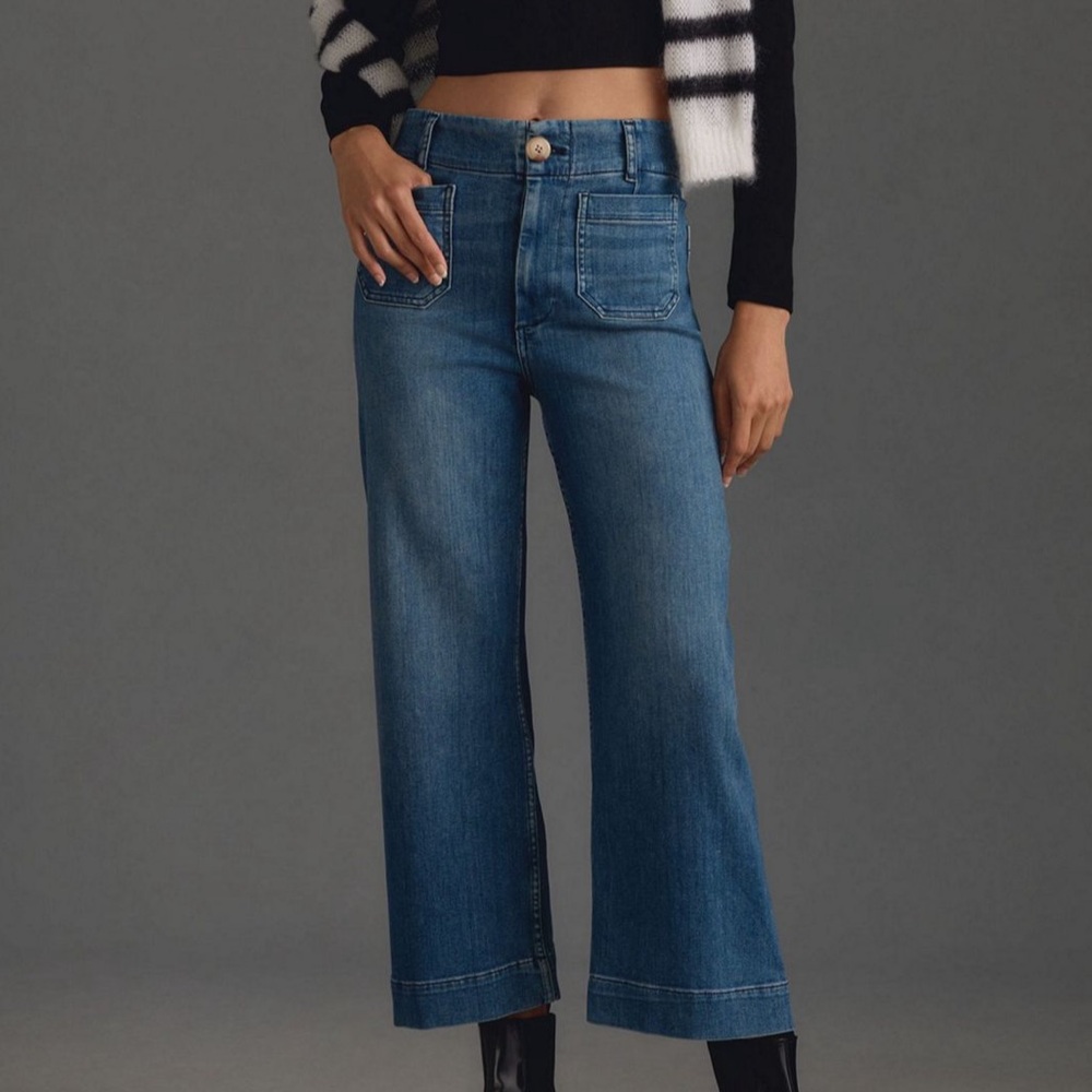 Maeve The Denim Colette Cropped Wide Leg Jean - Picture 2 of 9